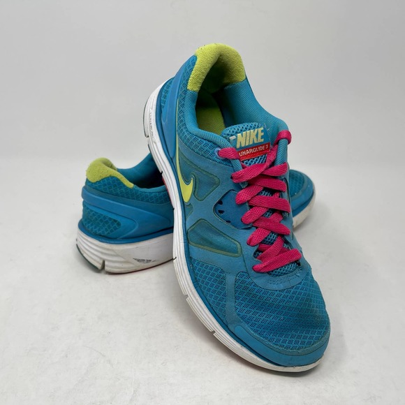Nike Lunarglide 3 Womens 7 1/2 = Youth 6 Blue Yellow .01:I.5.7 - Picture 8 of 12